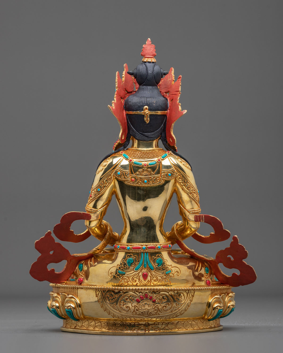 Amitayus Vajrayana Buddhist Statue | Sacred Sculpture for Altar and Meditation Practice