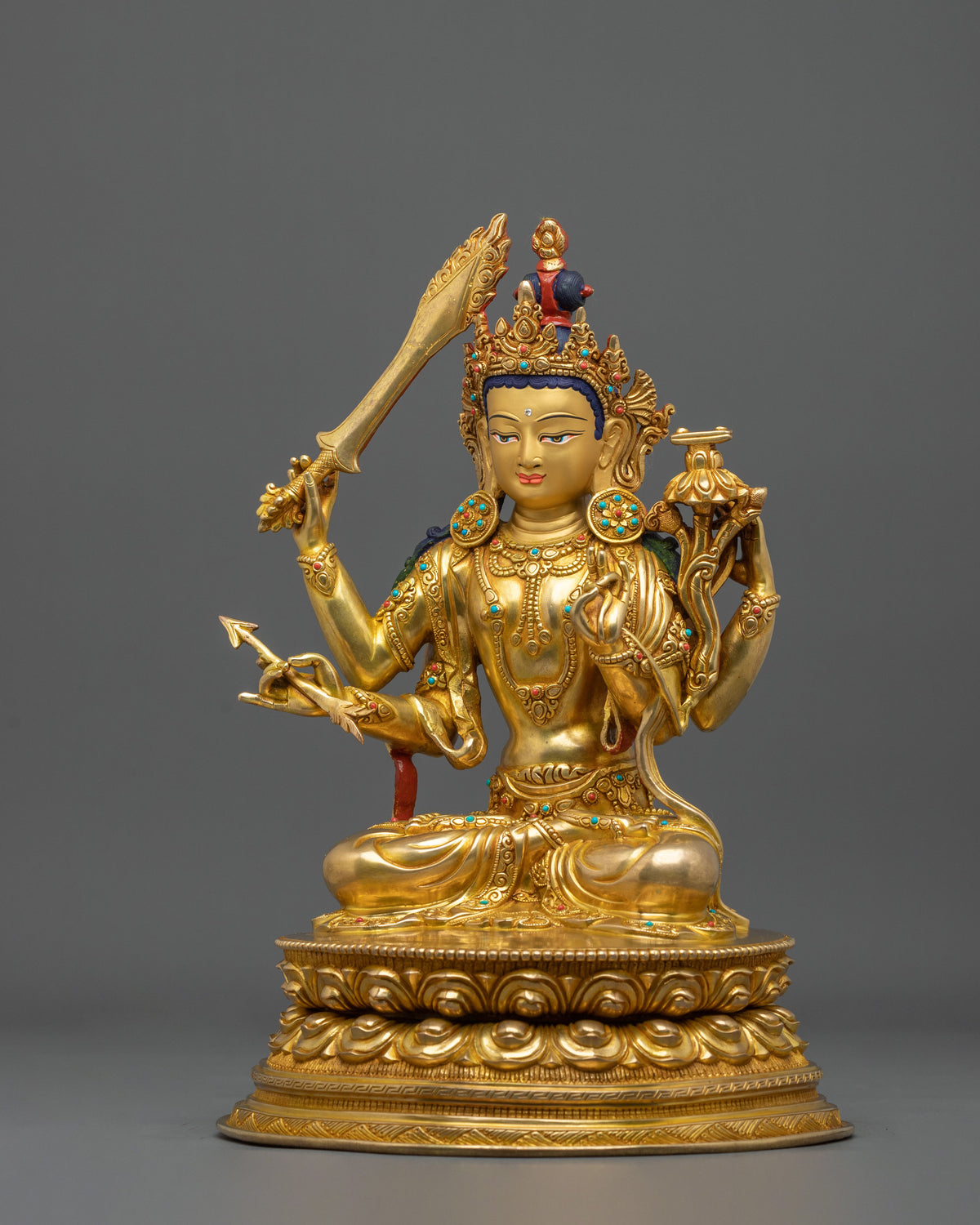 Maha Manjushri Statue | Tibetan Buddhist Wisdom Sculpture