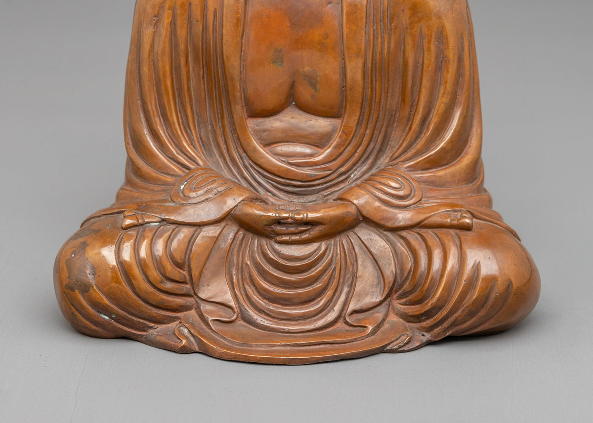 Buddha Peaceful Meditation Statue in Oxidized Copper