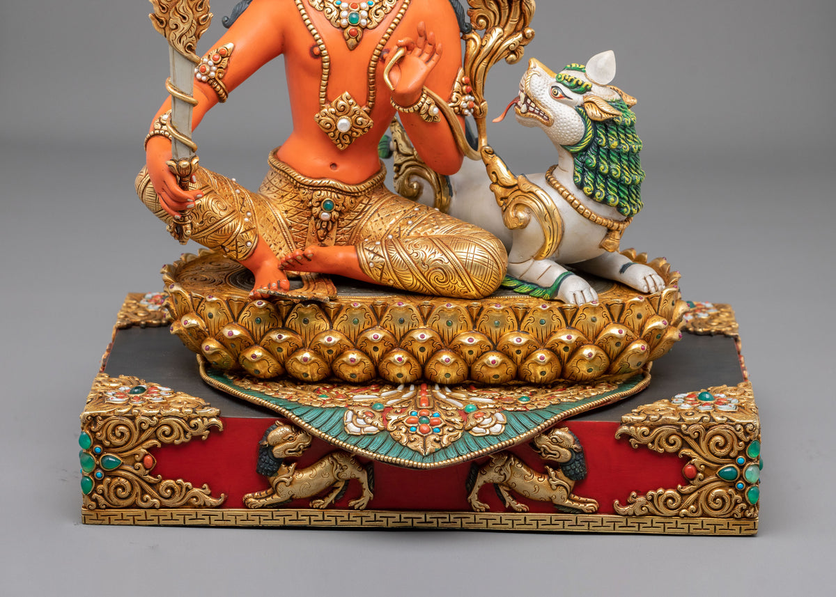 Simhanada Manjushri Bodhisattva Statue