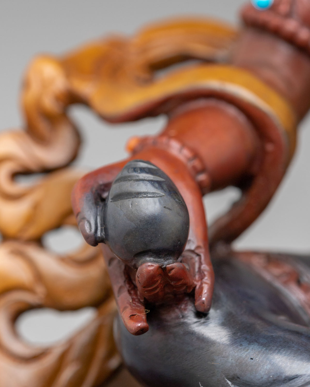 God Dzambhala Spiritual Statue in Oxidized Copper