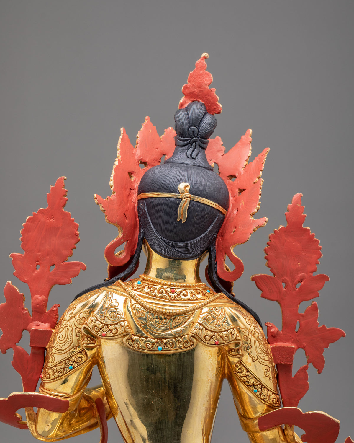 White Tara Fire Gold Coated Statue | Buddhist Shrine