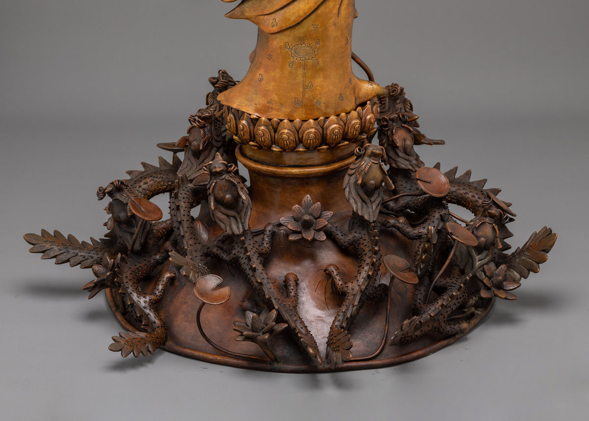 Chinese Standing Buddha Spiritual Statue | Handmade Traditional Sacred Sculpture