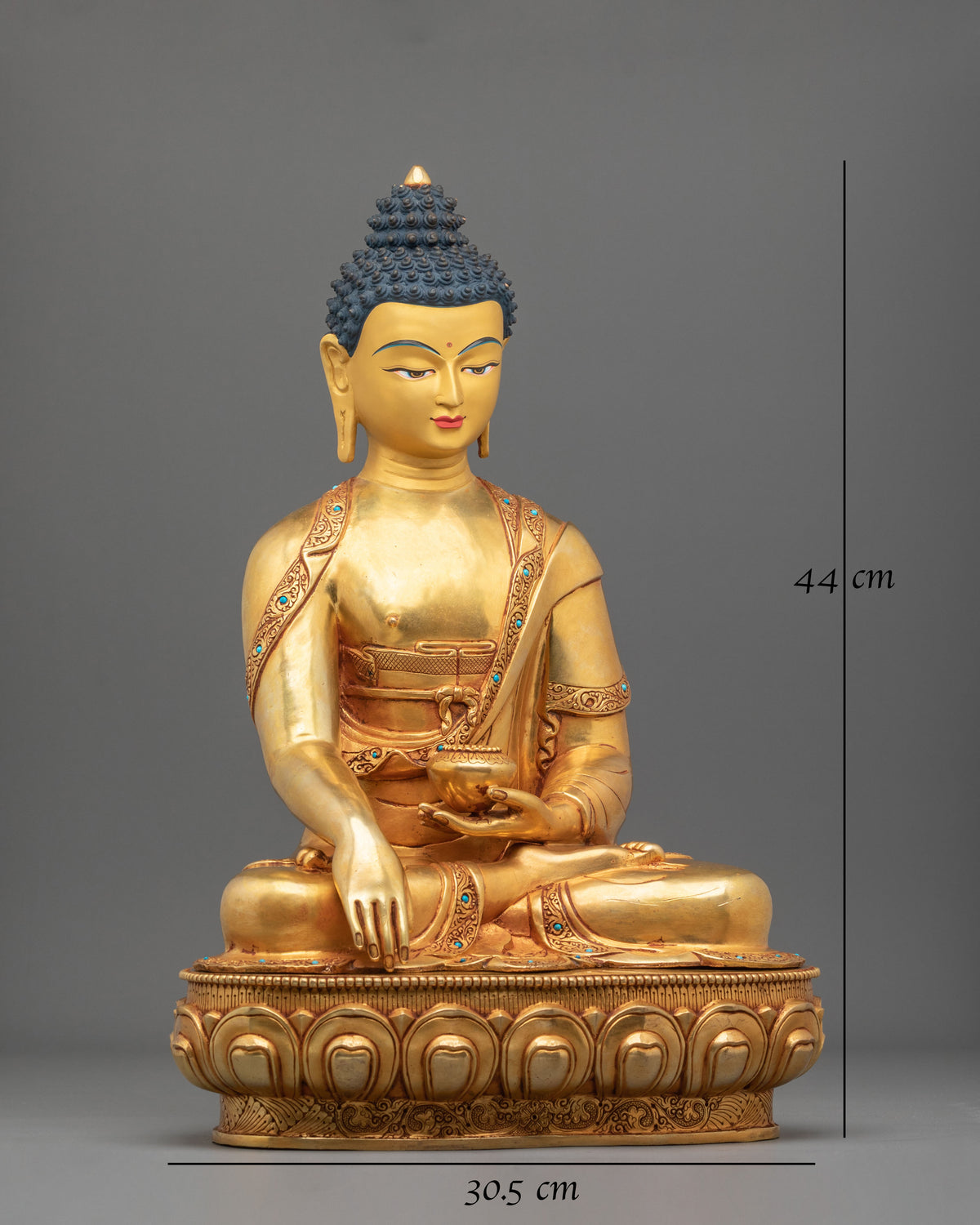 Statue of Shakyamuni Buddha the Enlightened One | 24K Gold Gilded
