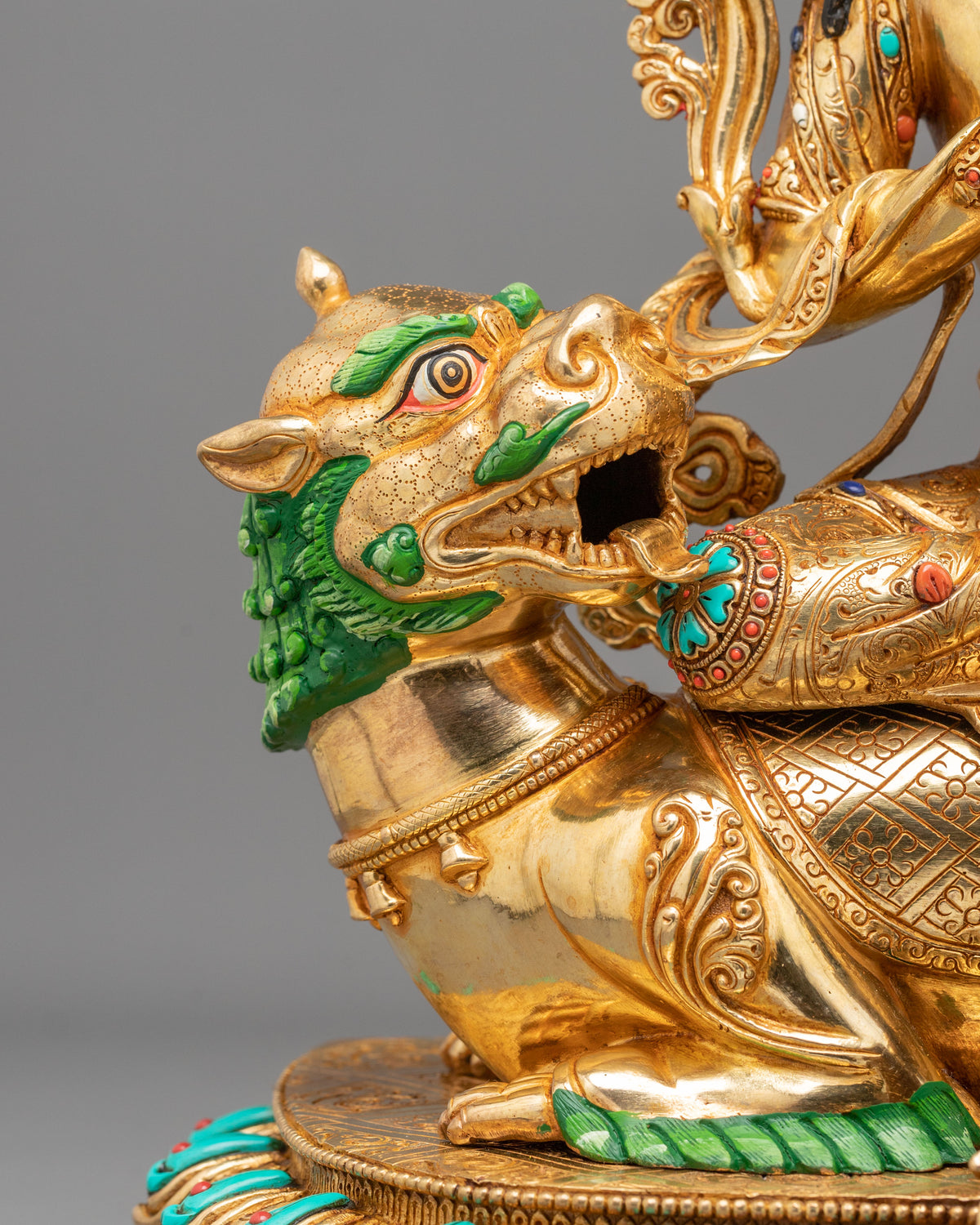 Tikshna Manjushri 24K Gold Gilded Sculpture | Traditional Buddhist Artwork of Sharp Wisdom