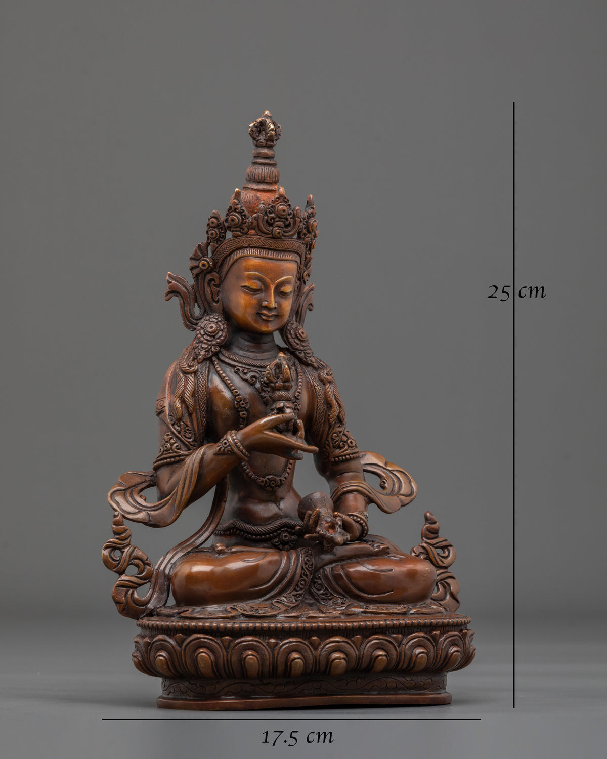 Vajrasattva Sacred Statue | Oxidized Copper Figurine for Altar