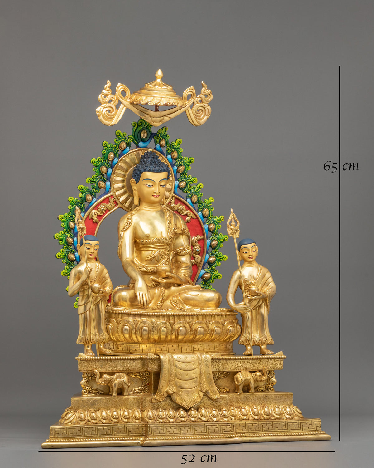 Majestic Shakyamuni Buddha with Disciples Altar Statue