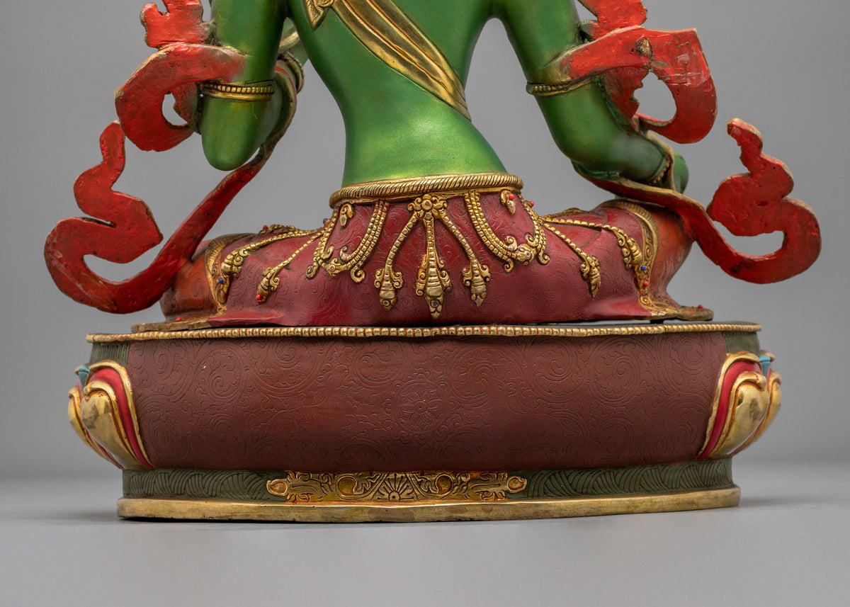 Goddess Green Tara 24K Gold Coated Sculpture
