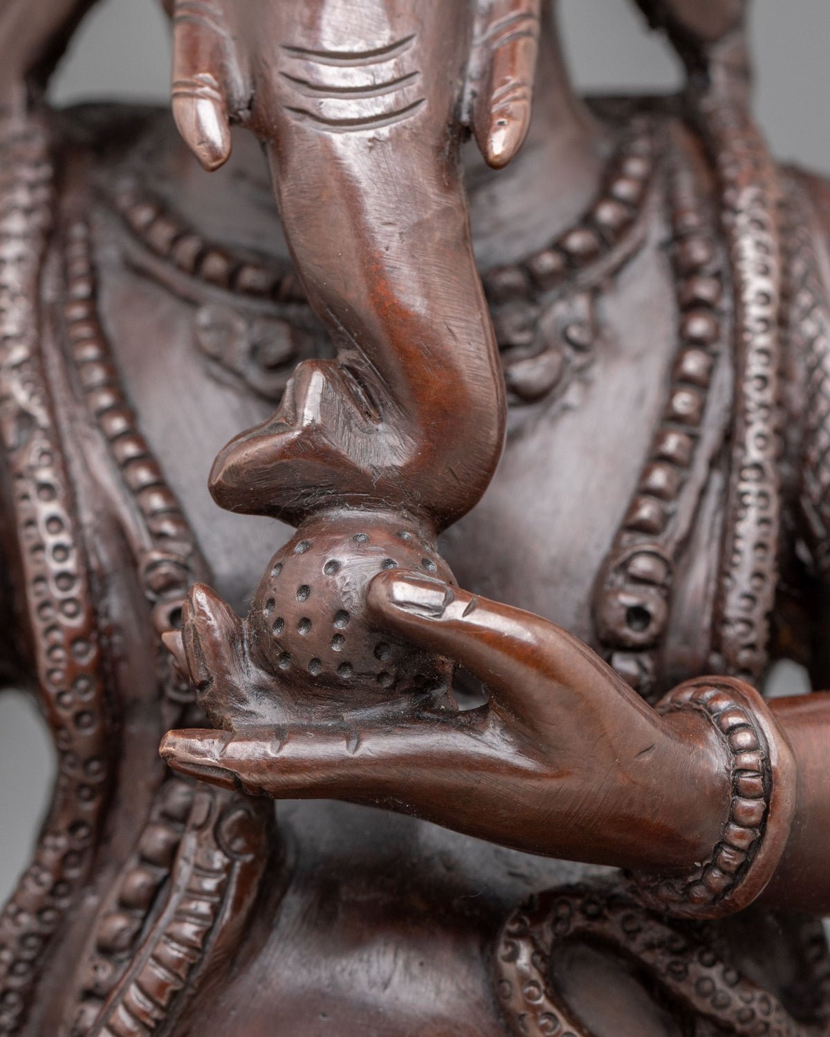Ganesh Remover of Obstacles Statue | Oxidized Copper Hindu Deity Sculpture