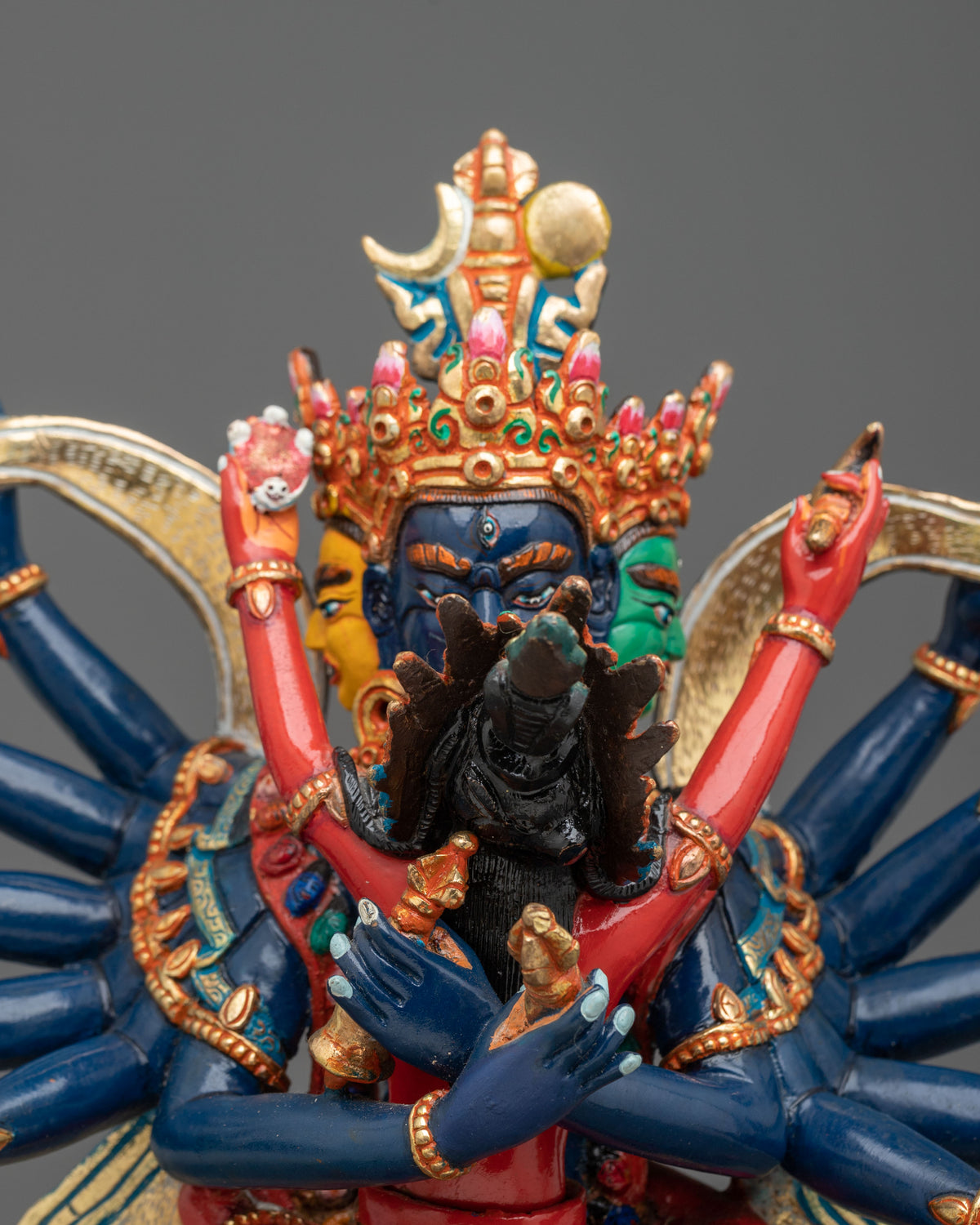Chakrasamvara Buddhist Altar Sculpture | Handmade Himalayan Vajrayana Art