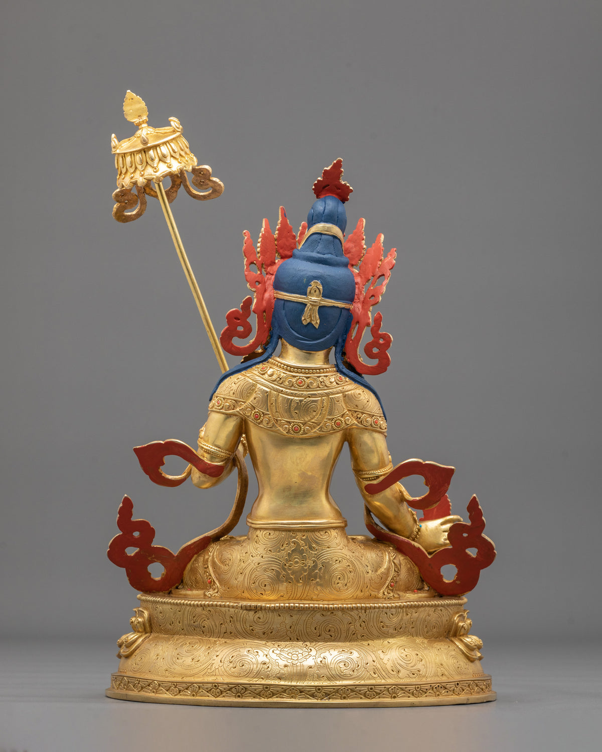 White Umbrella Deity Dukar Golden Statue | 24K Gold Gilded Copper Sculpture