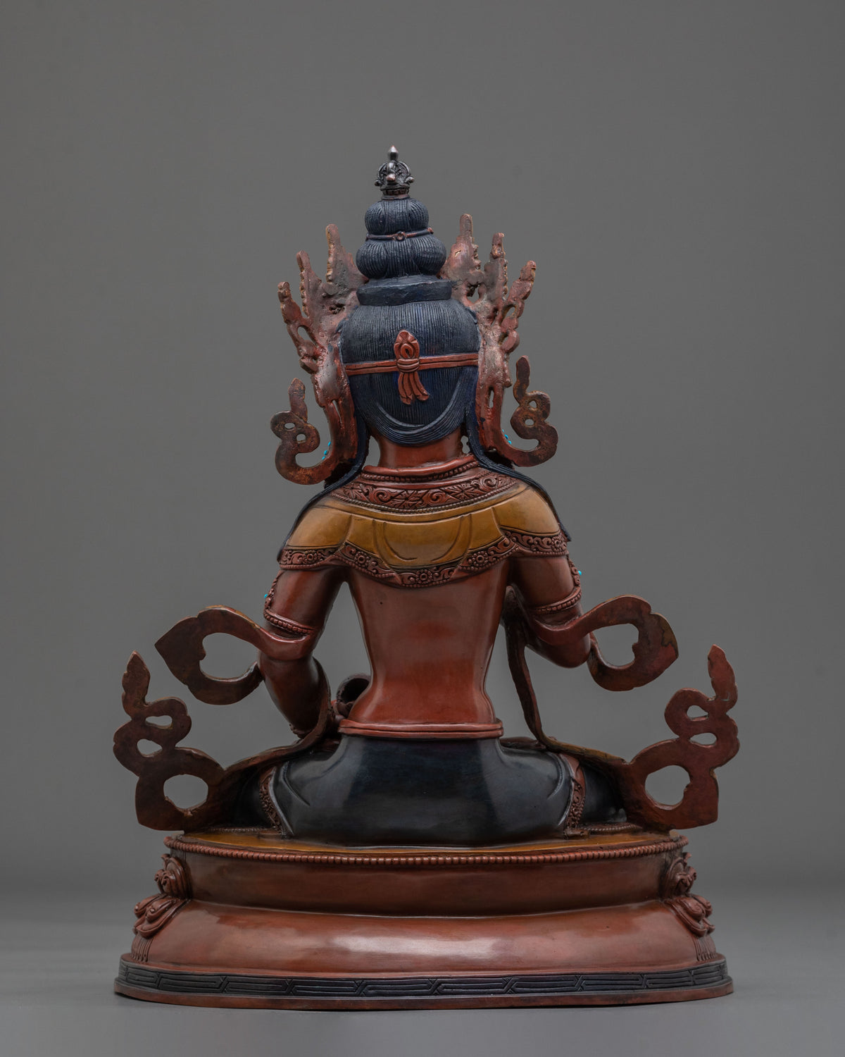 Vajrasattva Oxidized Copper Figurine | Buddha of Purification and Wisdom