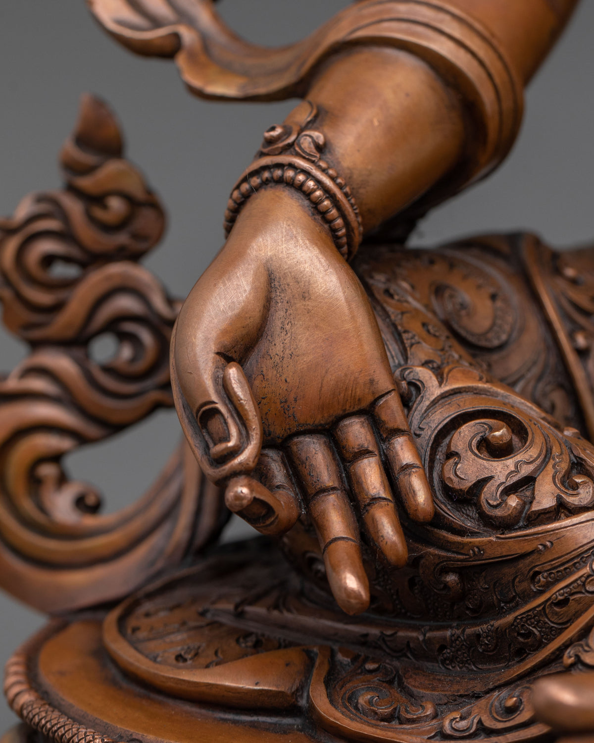 Green Tara Sculpture | Handcrafted Gemstones Adorned Figurine