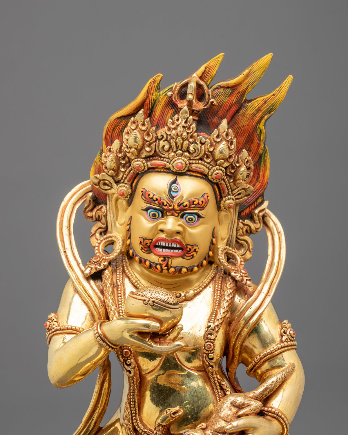 Black Jambhala Statue | Wrathful Wealth Deity