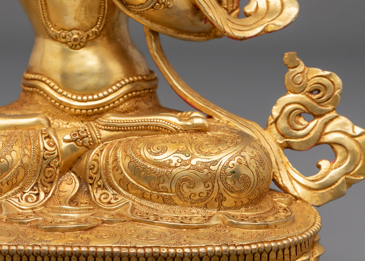 Manjushri Prajna Wisdom Sculpture | 24K Gold Gilded