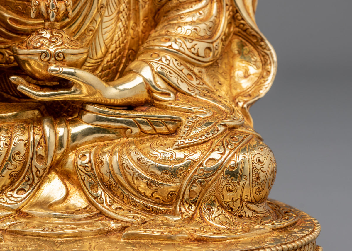 Guru Tsokye Dorje Copper Statue | 24K Gold Gilded Guru Sculpture