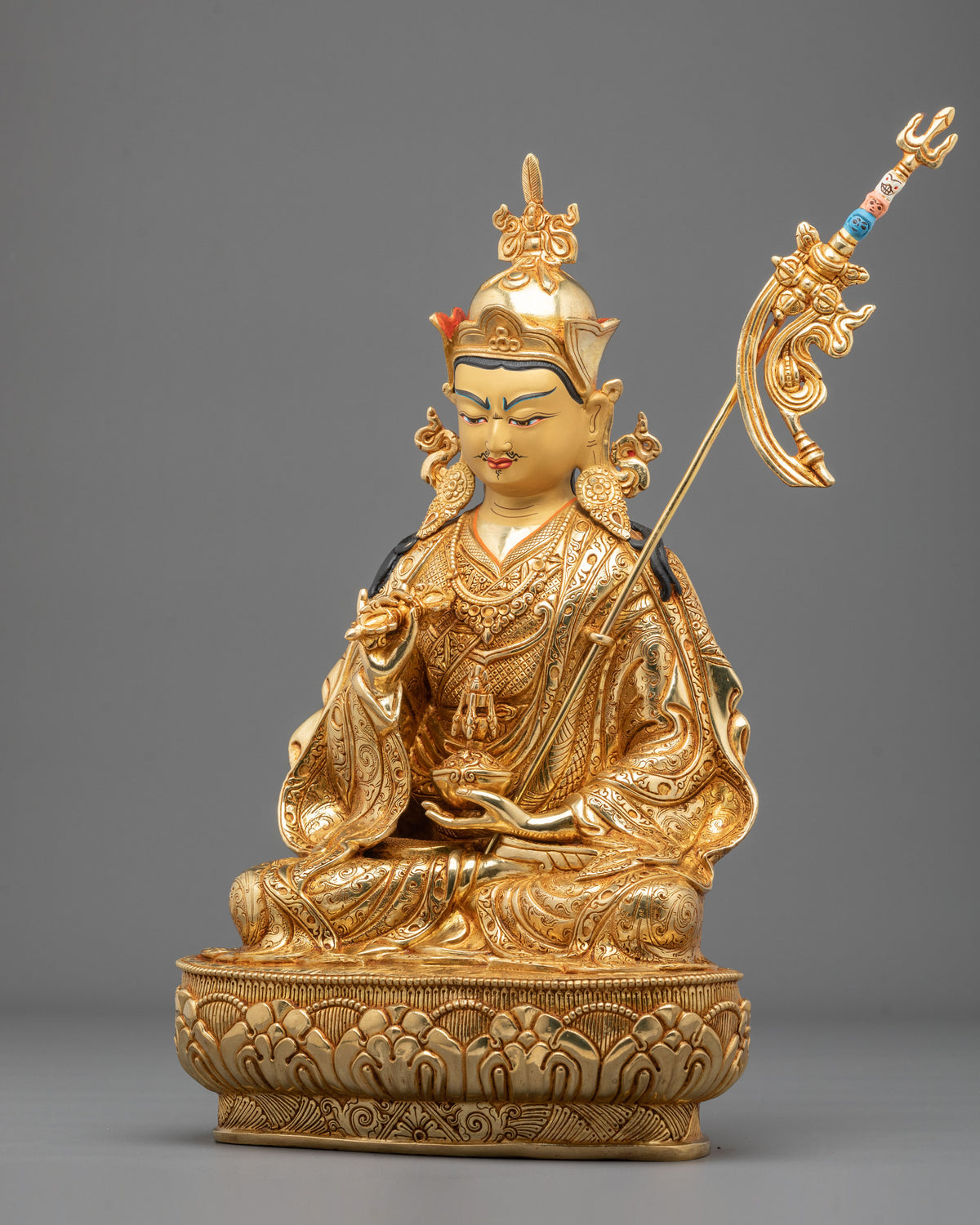Guru Tsokye Dorje Copper Statue | 24K Gold Gilded Guru Sculpture