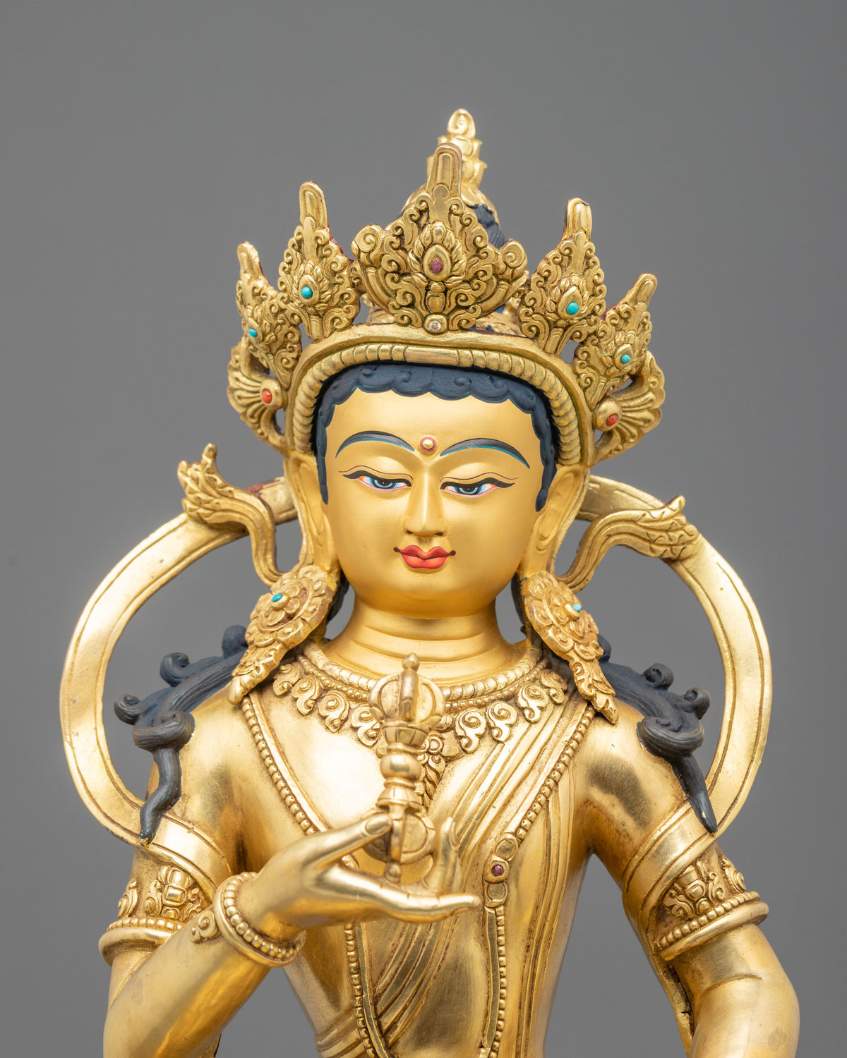 Vajrasattva Statue | 24K Gold Gilded Purification Form