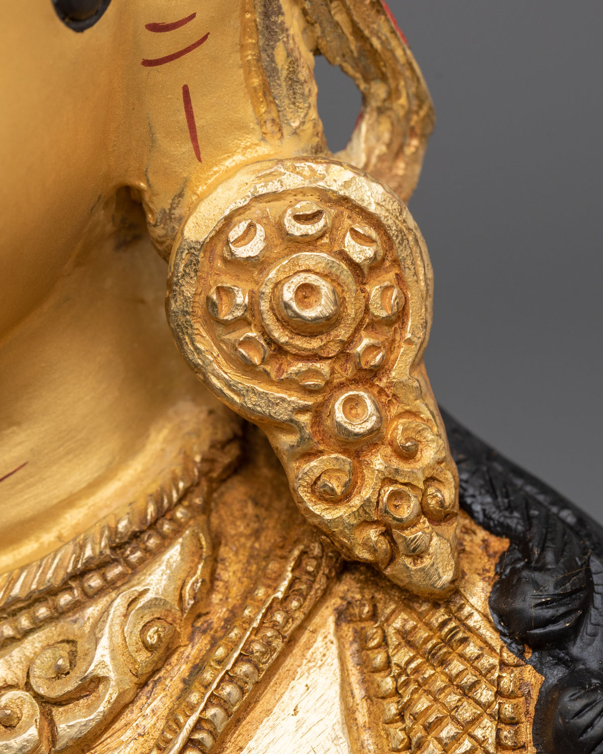 Goddess Green Tara Copper Sculpture | 24K Gold Gilded Buddhist Statue