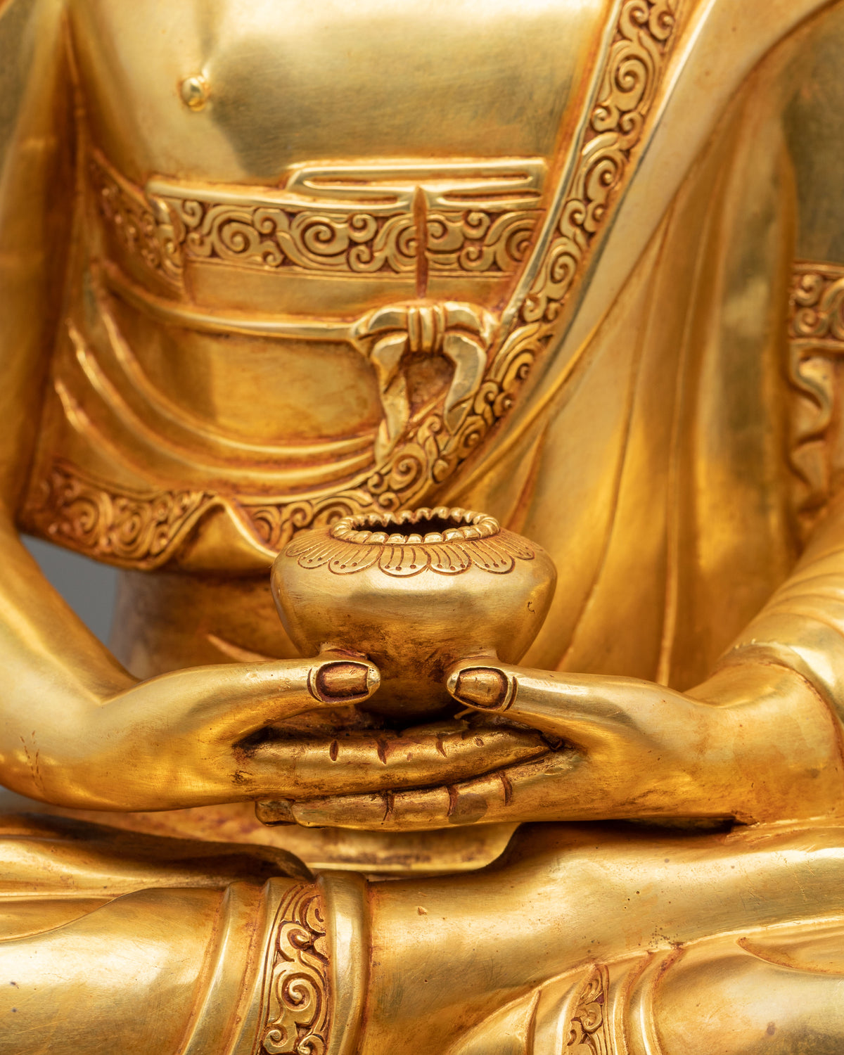 Amitabha Buddha Pure Land Deity Statue | 24K Gilded Copper