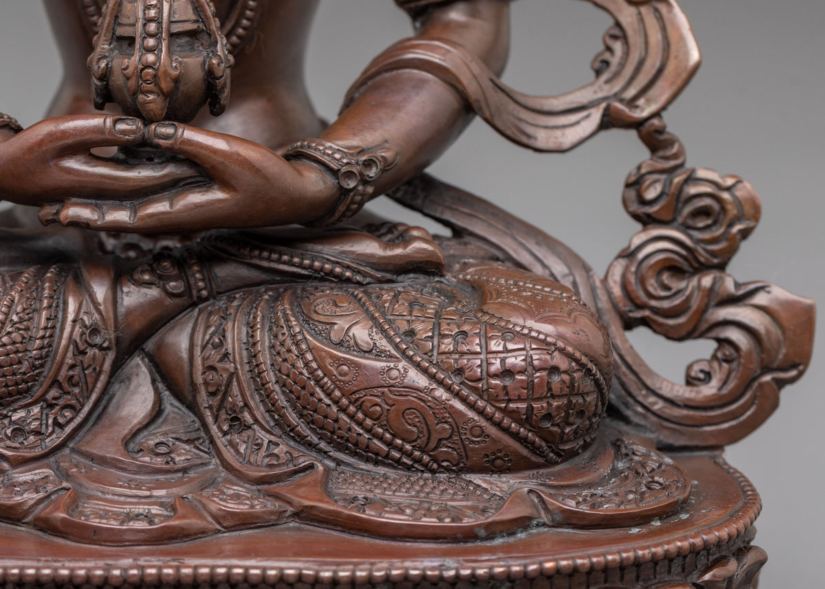 Amitayus Oxidized Copper Statue | Symbol of Longevity
