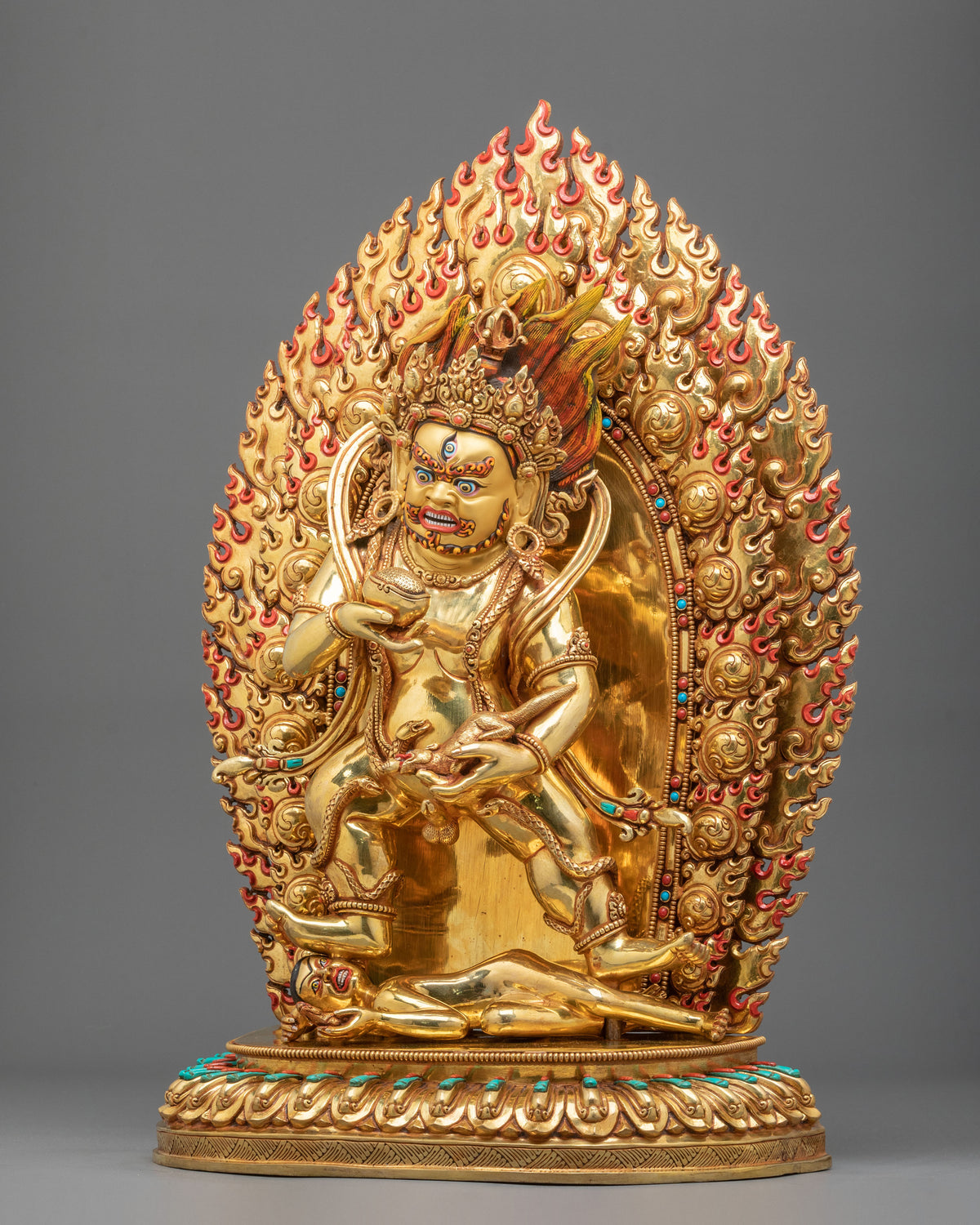 Black Jambhala Statue | Wrathful Wealth Deity