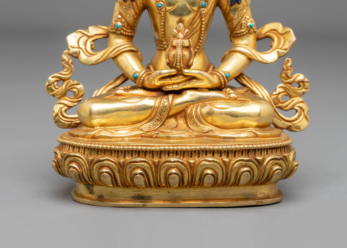 24k Gold Coated Amitayus Sculpture | Buddha of Longevity