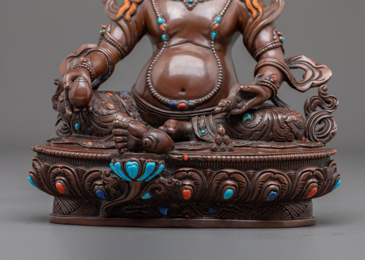 Dzambhala Handmade Traditional Statue | Oxidized Copper Statue