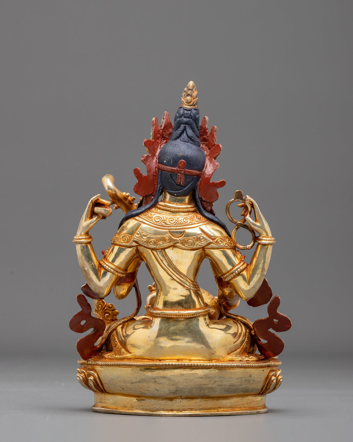 Devi Saraswati 24K Gold Gilded Sculpture | Hindu Goddess of Knowledge