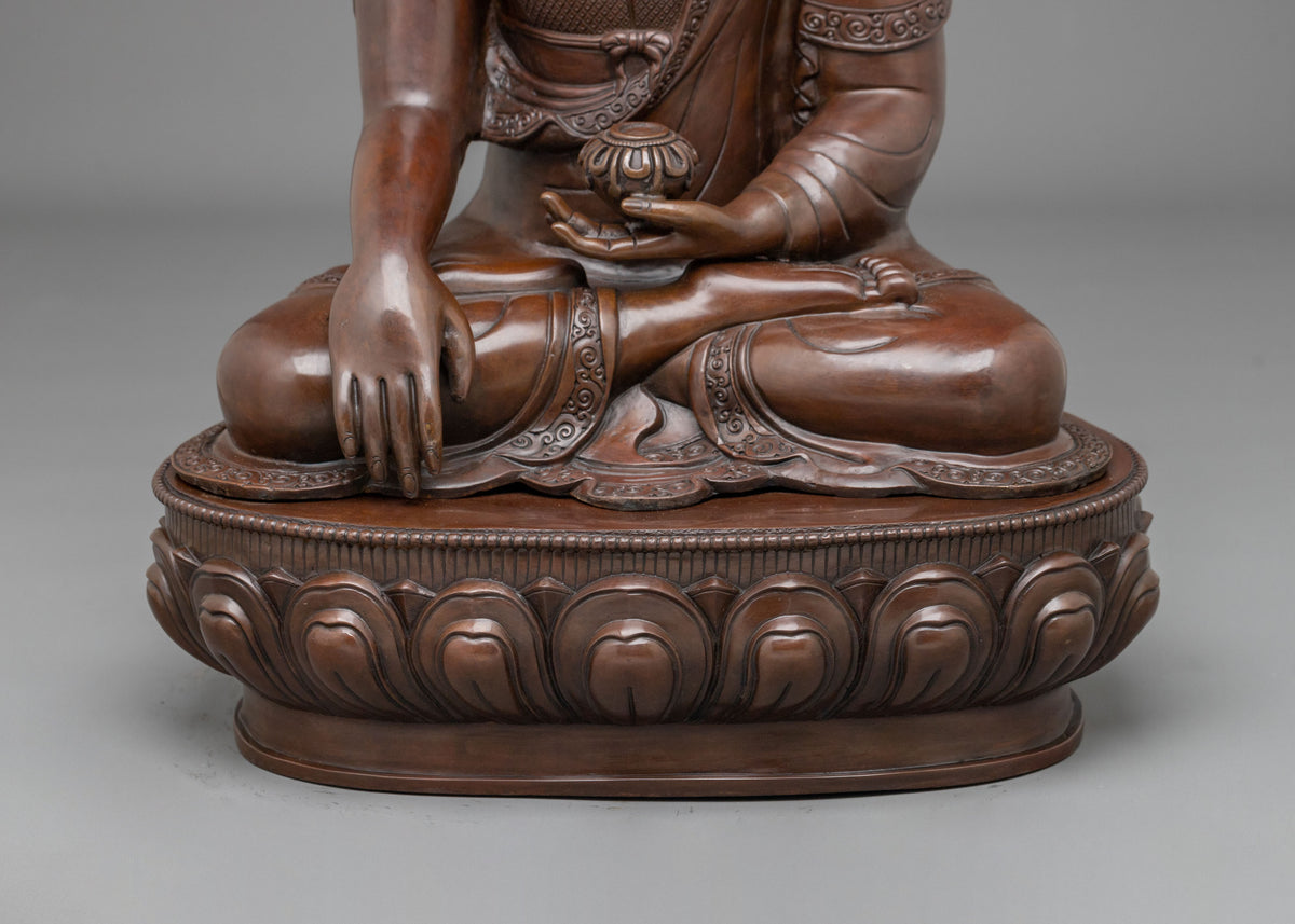 Shakyamuni Buddha Sacred Oxidized Copper Statue