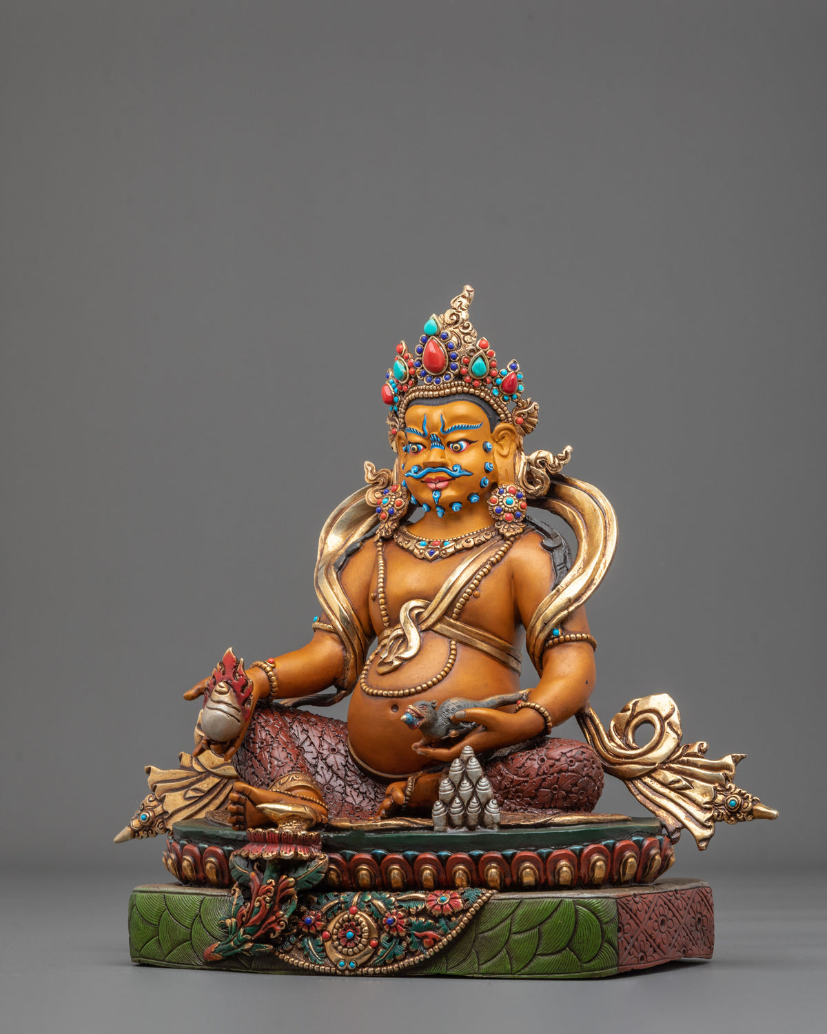 Dzambhala: 24K Gold Gilded Buddhist Handmade Statue
