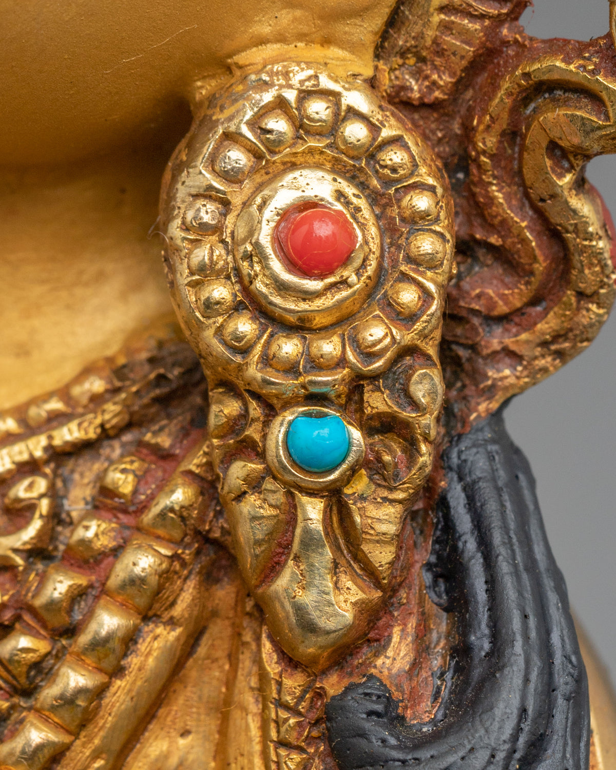 Hand Carved Vajrasattva Copper Sculpture | 24K Gold Gilded Purification Statue
