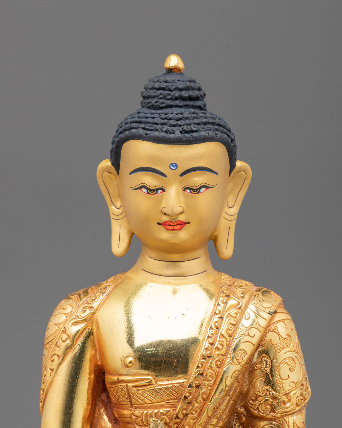 Medicine Buddha 24K Gold Gilded Statue of Healing