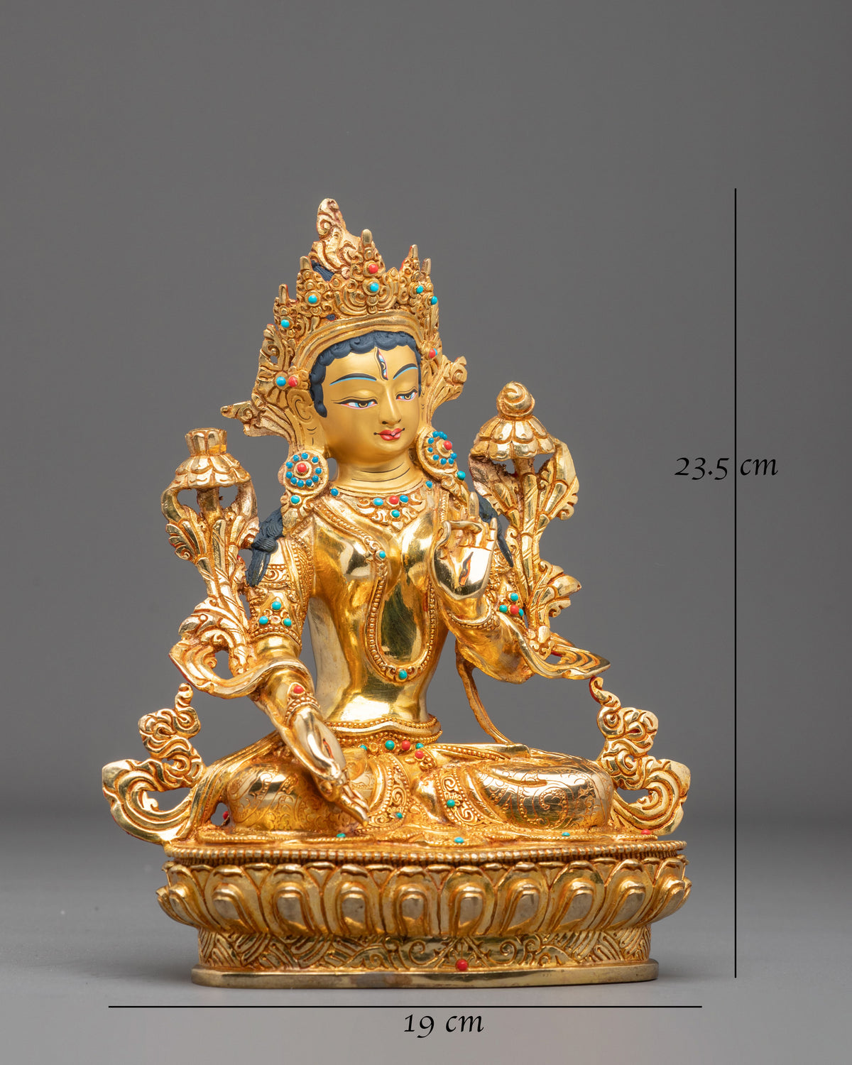 White Tara 24K Gold Coated Sculpture | Altar Decor