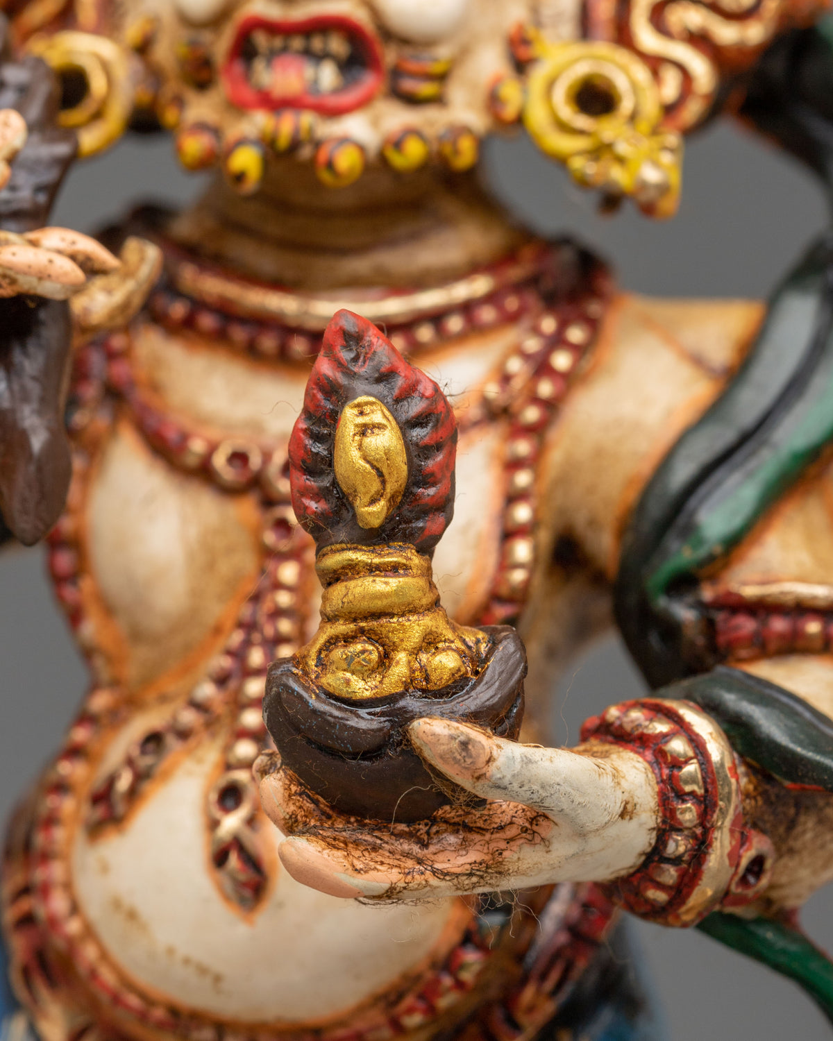 White Mahakala Sculpture | Altar Home Decor
