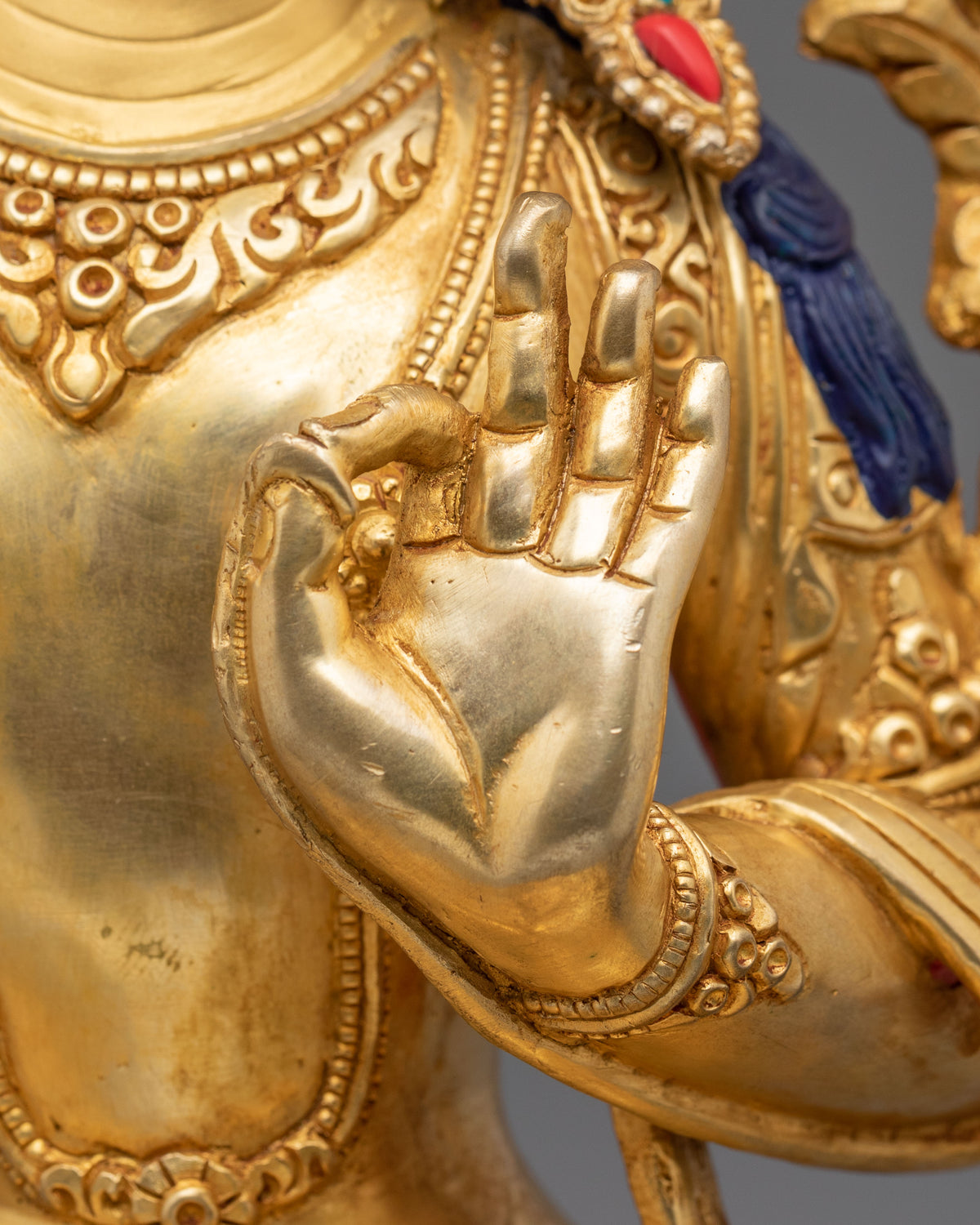 Manjushri Prajna Wisdom Sculpture | 24K Gold Gilded