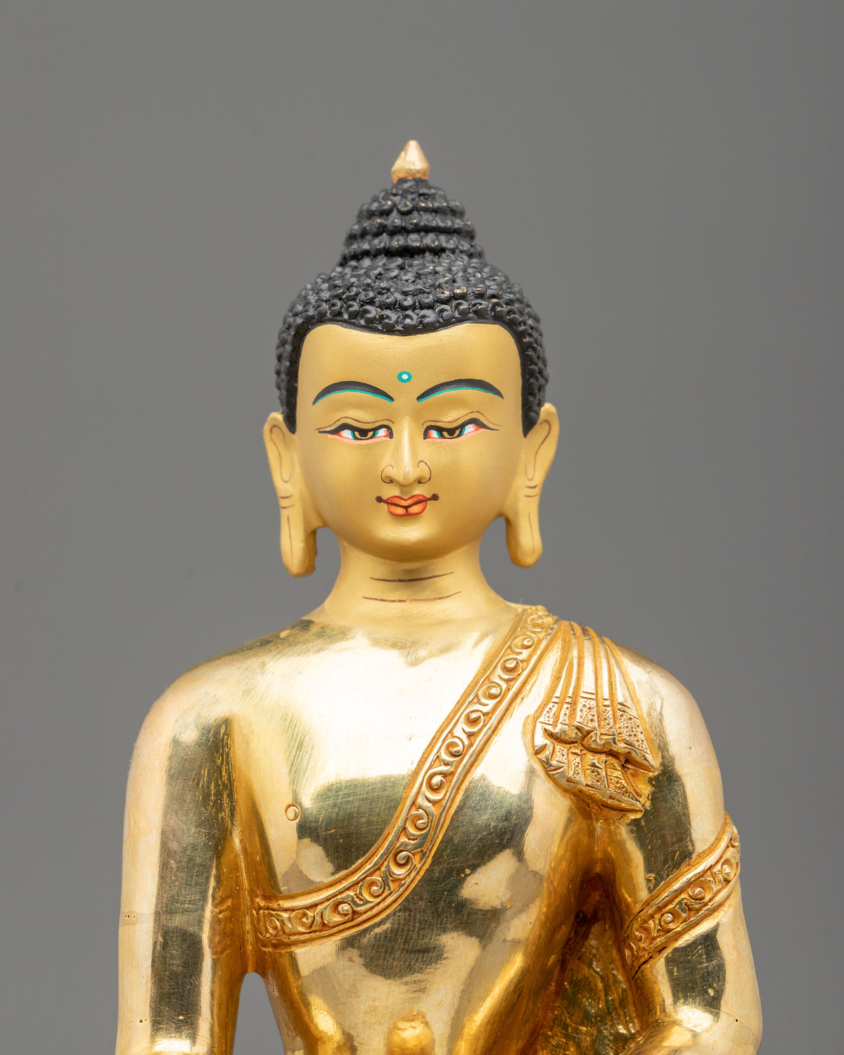 Shakyamuni Buddha Golden Sage Sculpture | Traditional Buddhist Artwork