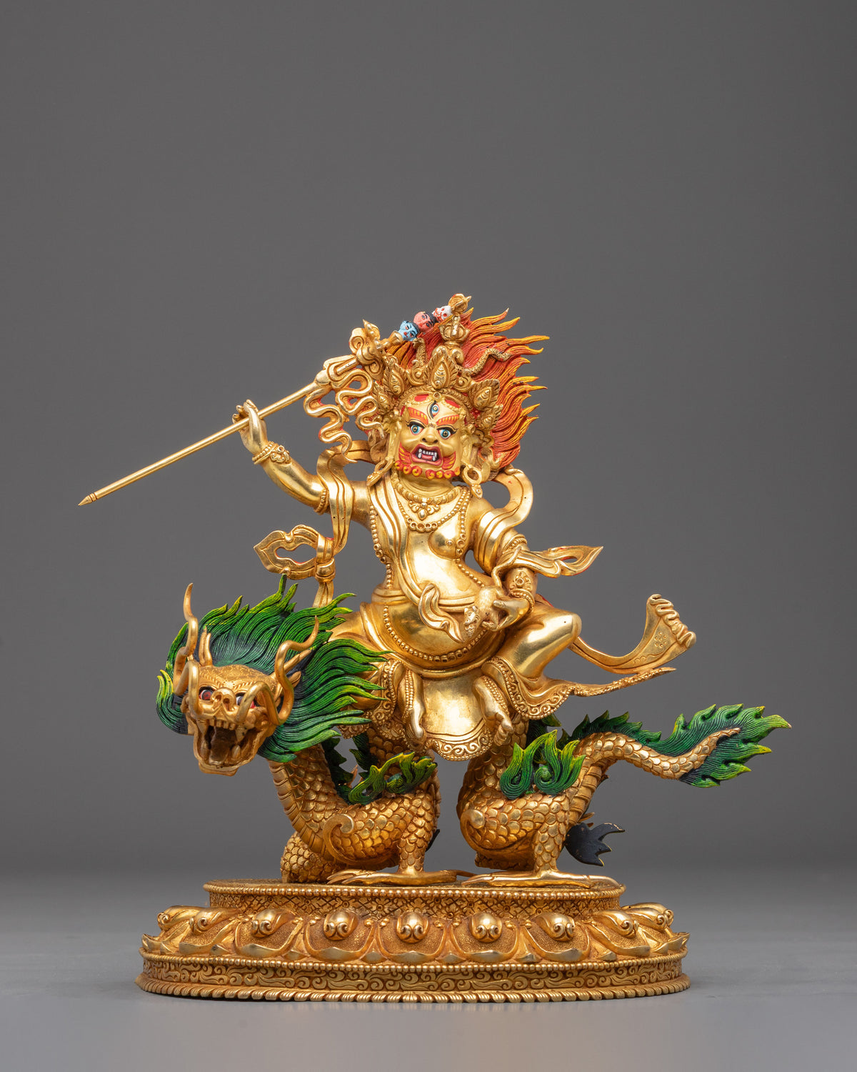 White Dzambhala Tibetan Sculpture | Sacred Vajrayana Meditation Altar Sculpture