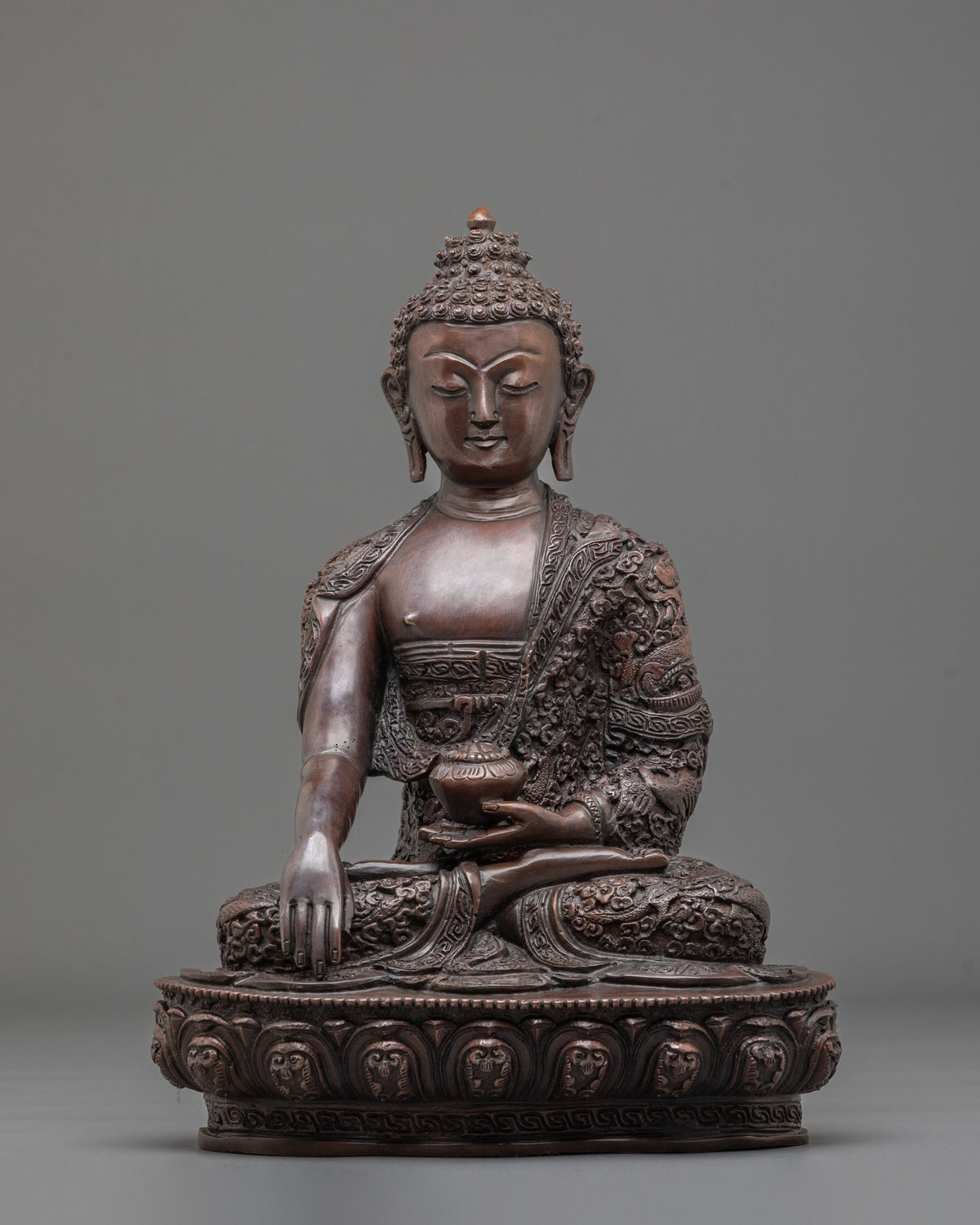 Shakyamuni Buddha Oxidized Copper Statue | The Awakened One