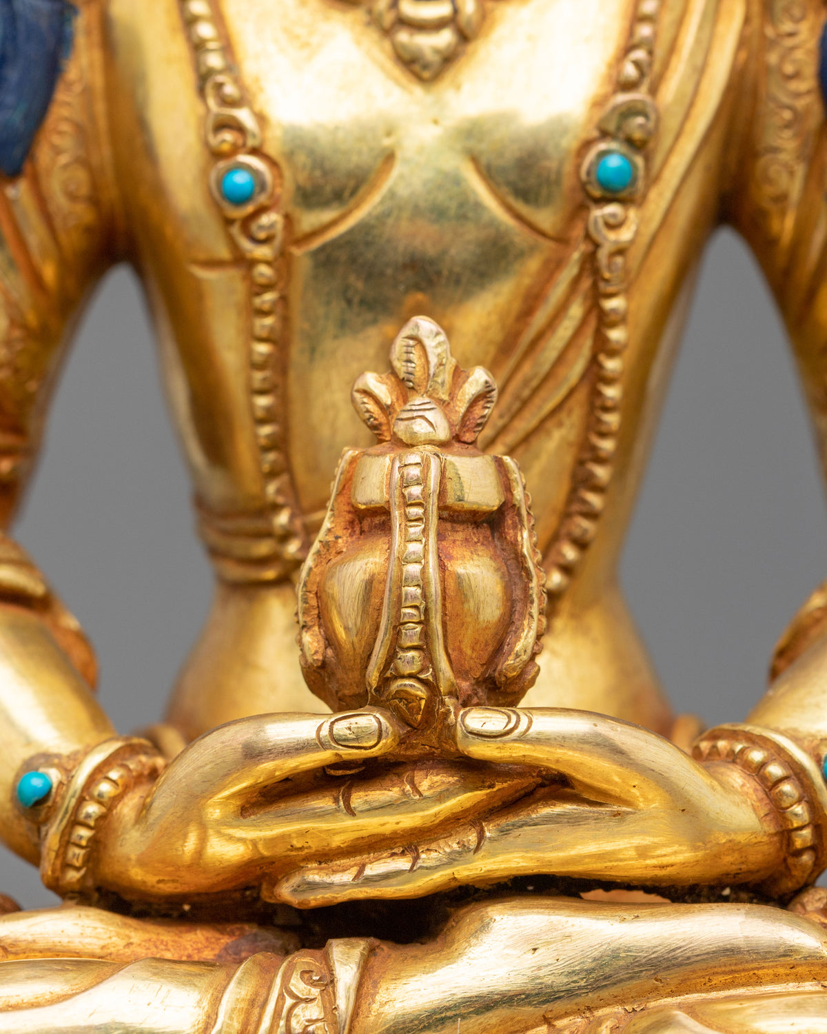 24k Gold Coated Amitayus Sculpture | Buddha of Longevity
