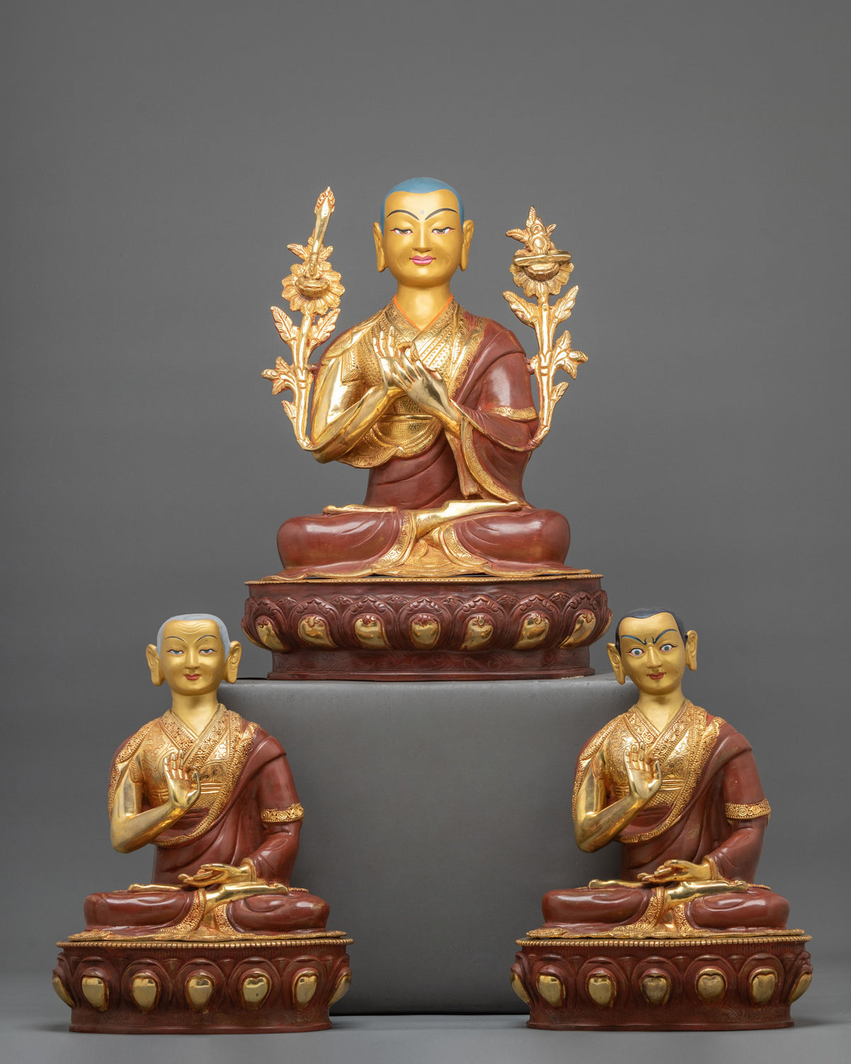 Tsongkhapa with Disciples Statue Set