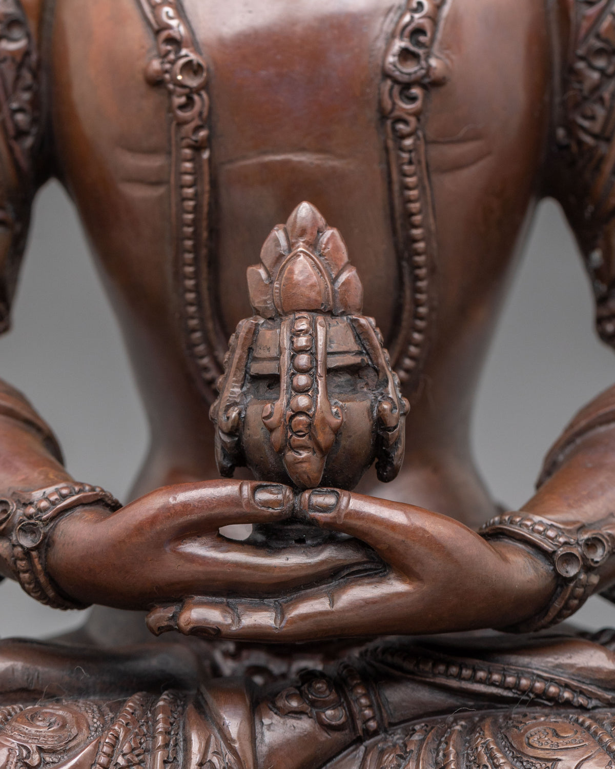 Amitayus Oxidized Copper Statue | Symbol of Longevity