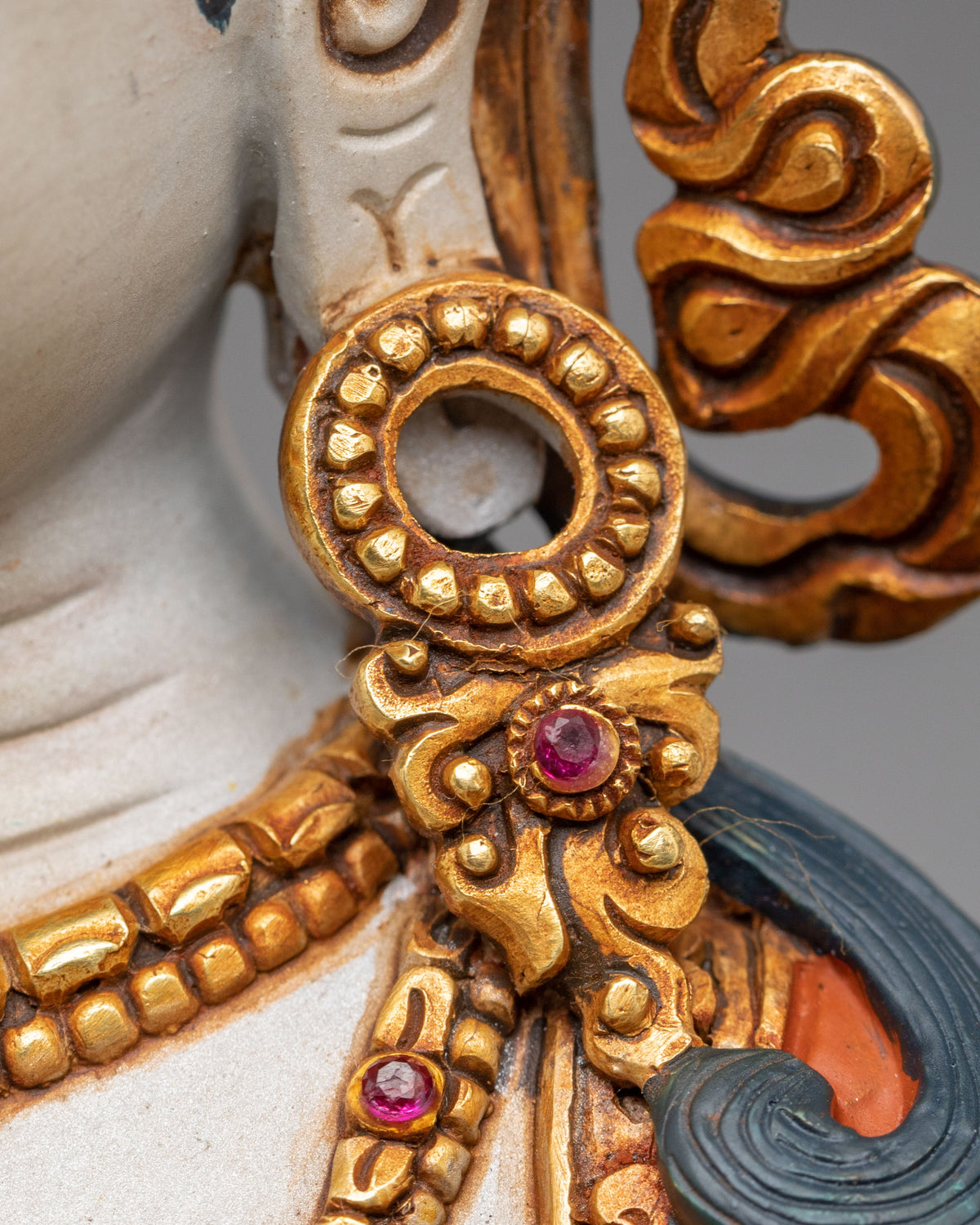 White Tara Copper Figurine: Deity of long life & Healing