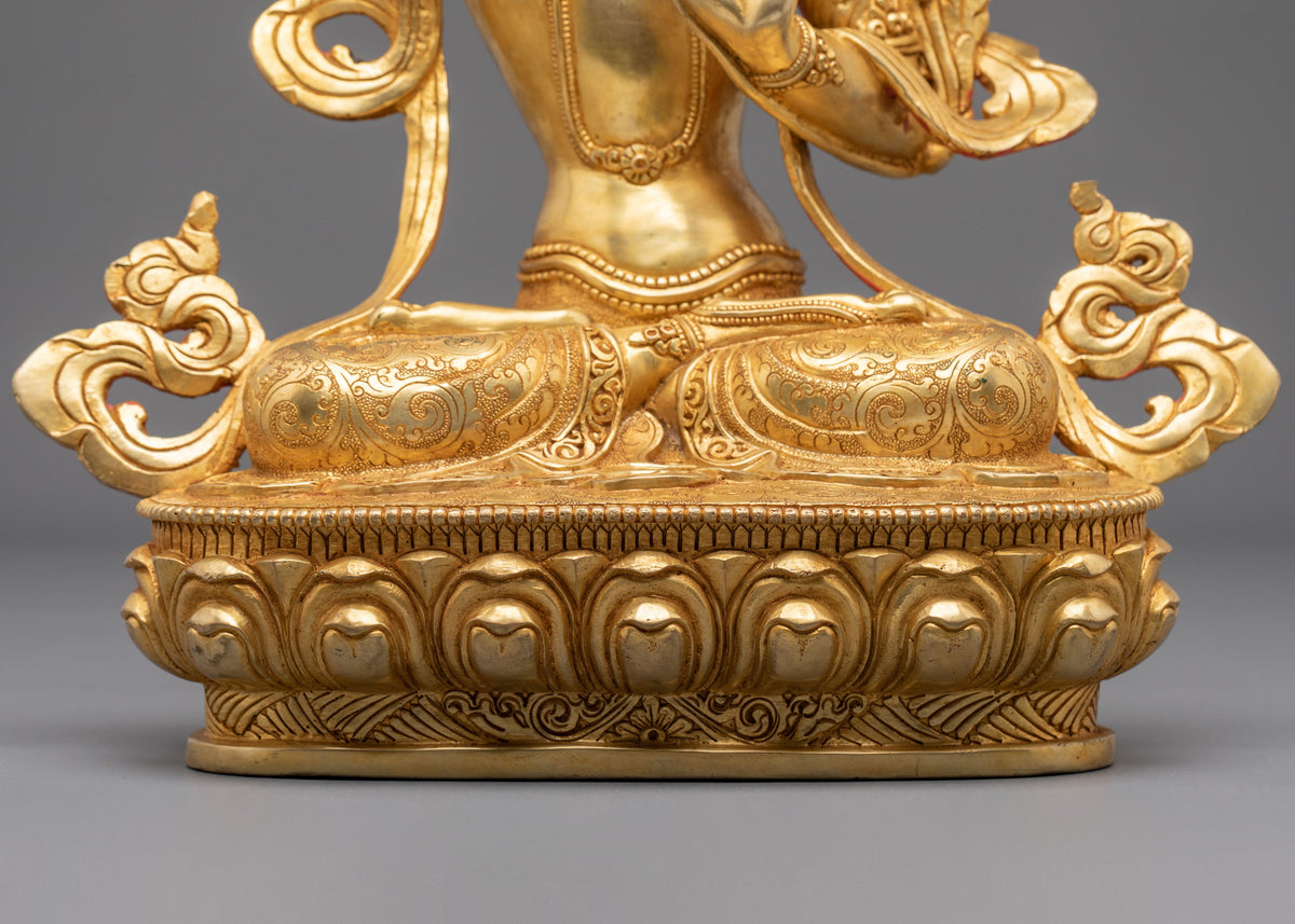 Manjushri Prajna Wisdom Sculpture | 24K Gold Gilded