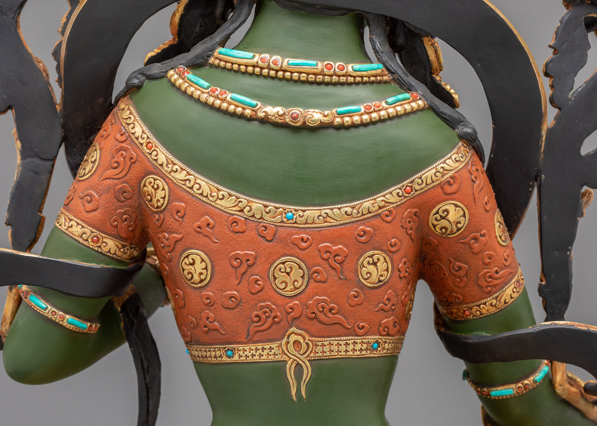 Green Tara Statue | Tibetan Compassionate Goddess Figurine