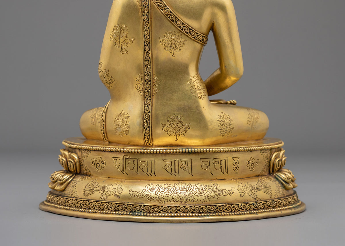 Crown Amitabha Buddha Sculpture | Copper Form of Infinite Light