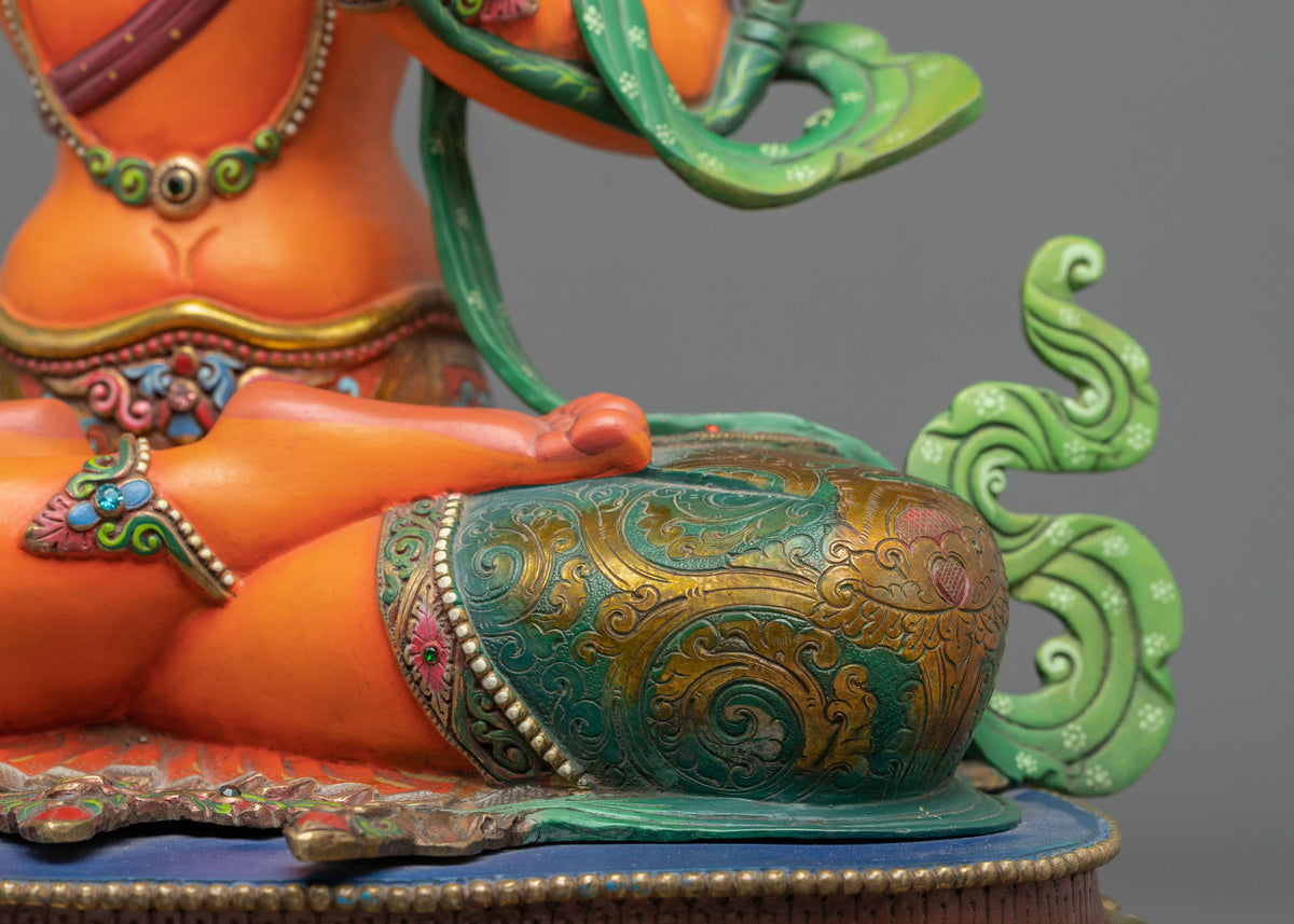 Manjushri 24K Gold Coated Copper Figurine | Bodhisattva of Transcendent Wisdom