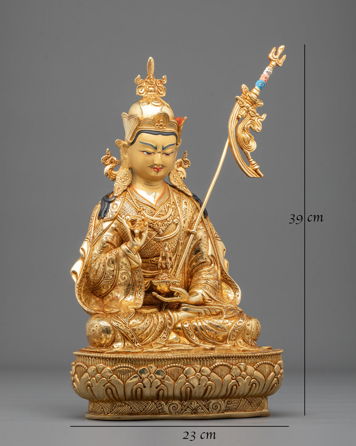 Guru Tsokye Dorje Copper Statue | 24K Gold Gilded Guru Sculpture