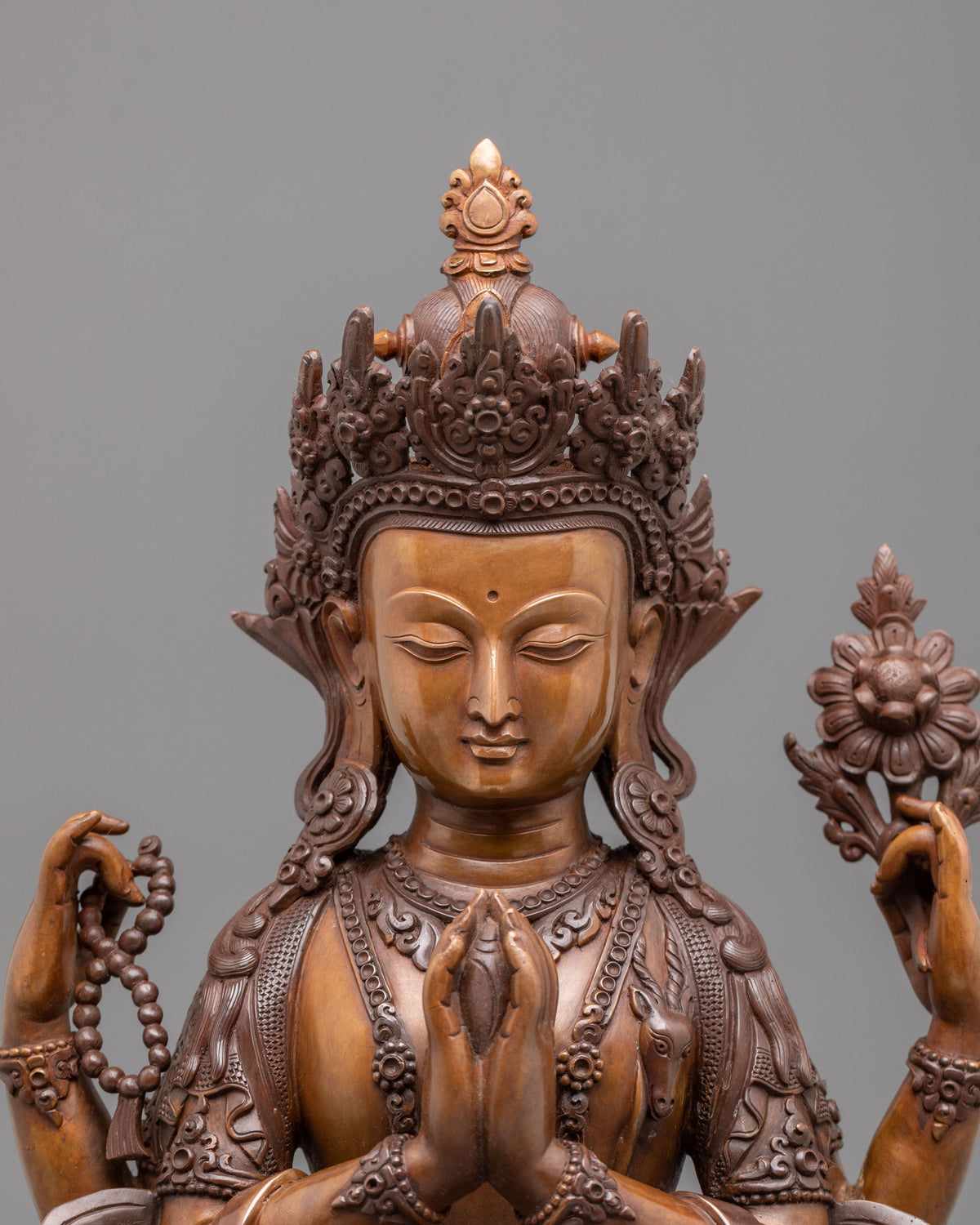 Chenrezig Four Arms Mercy Statue | Buddhist Sculpture of Great Compassion