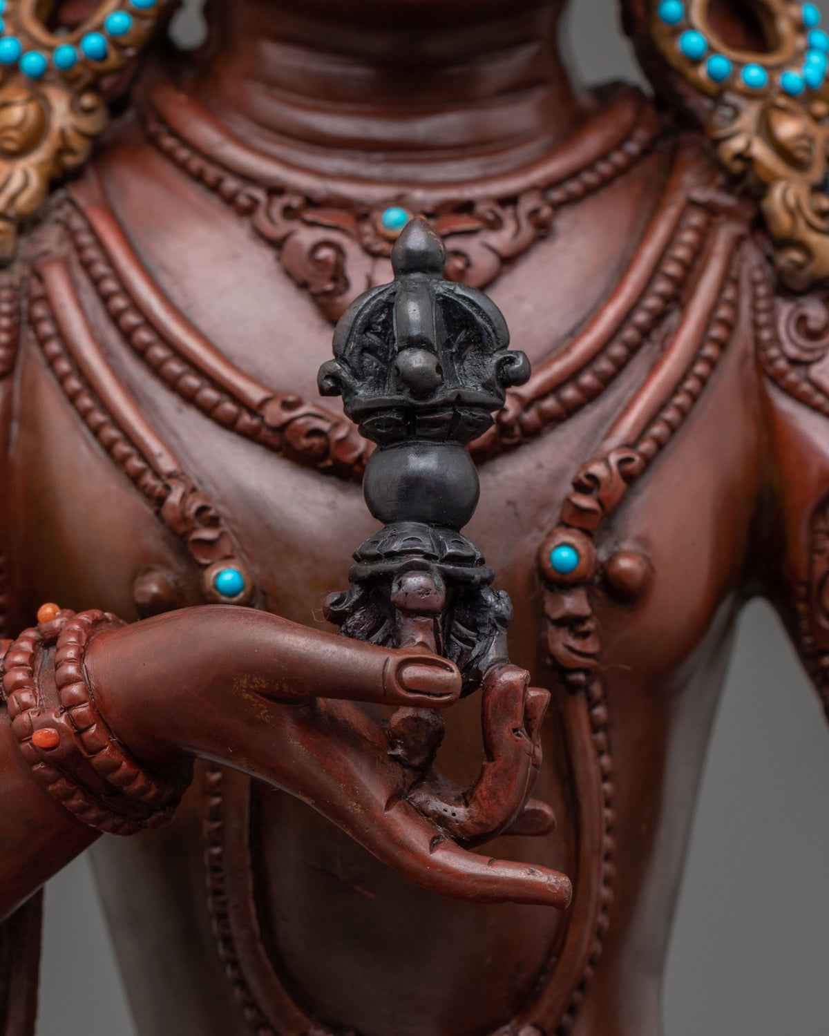 Vajrasattva Oxidized Copper Figurine | Buddha of Purification and Wisdom